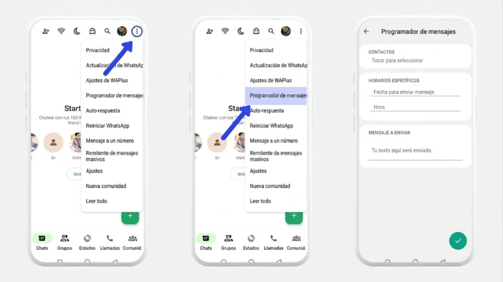 Cómo habilitar la función de programador de mensajes de WhatsApp Plus