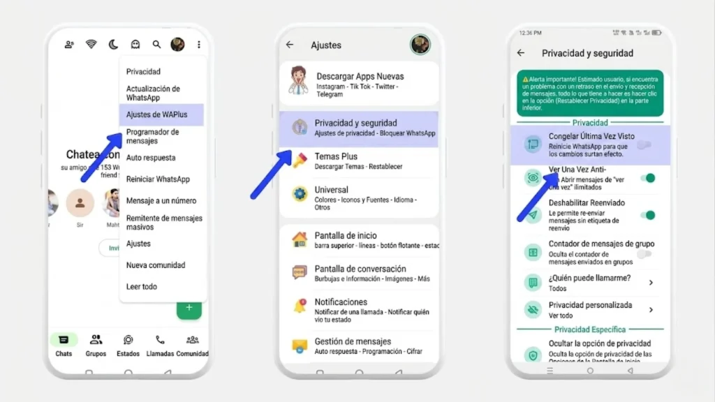 habilitar la función de última vez vista gratuita de WhatsApp Plus