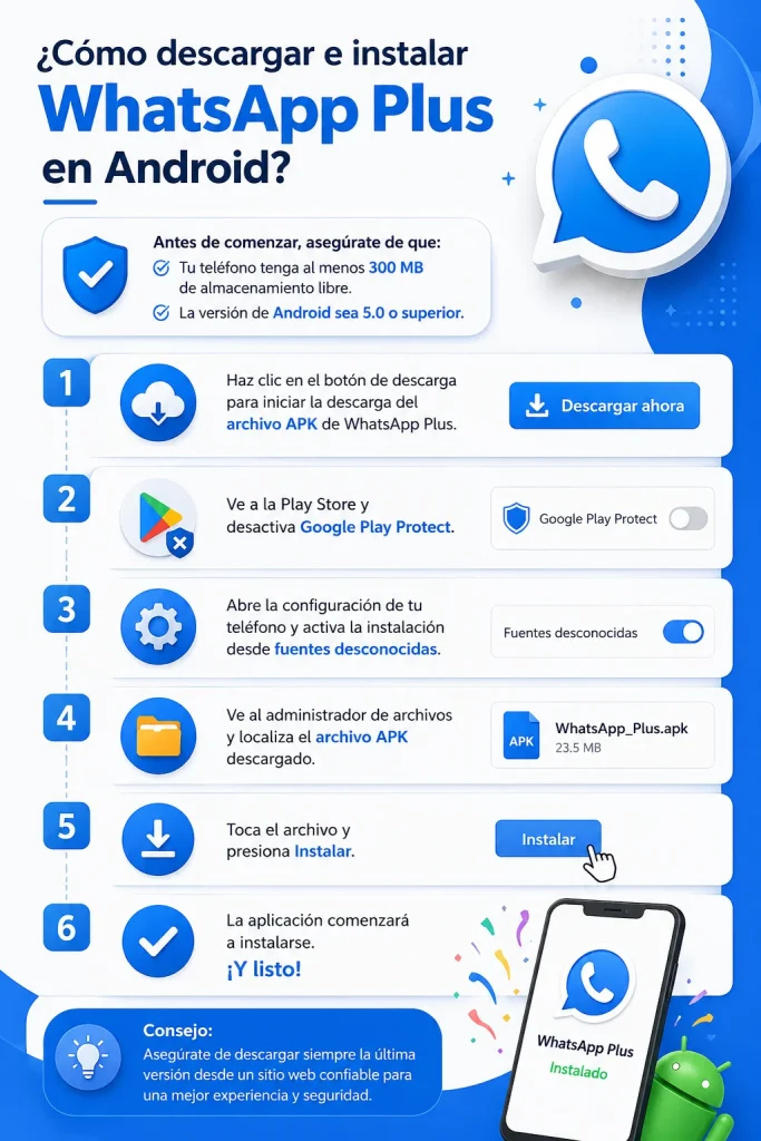 ¿Cómo descargar e instalar WhatsApp Plus en Android